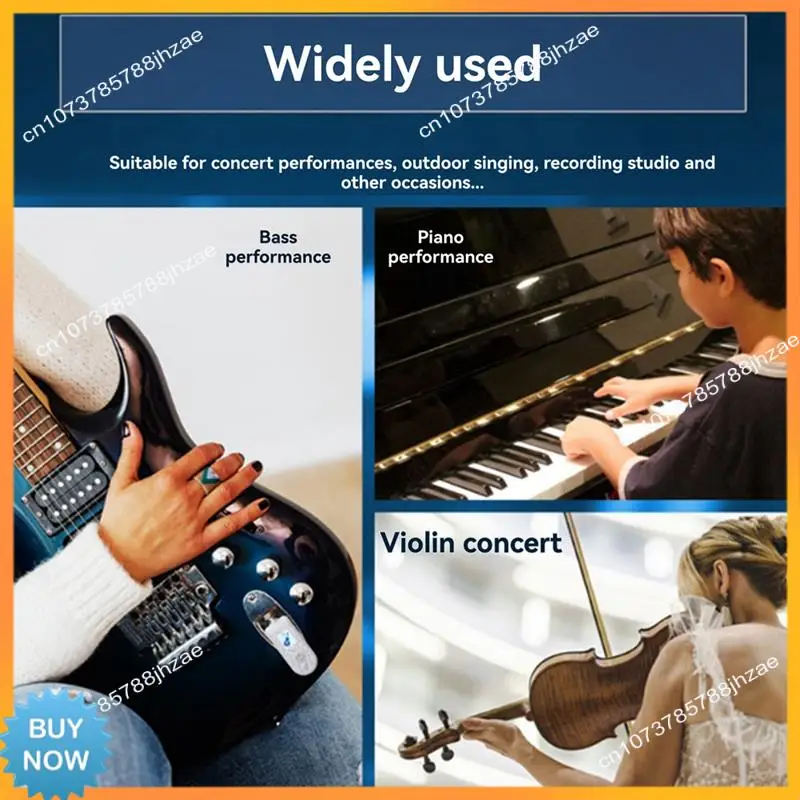 A10R 2.4G Wireless Instrument Pickup Rechargeable Transmitter Receiver For 6.35Mm Audio Interface Electric Instruments Black