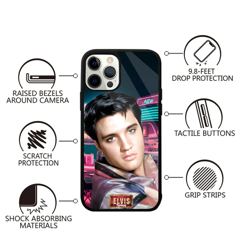 Singer Cat King E-Elvis Phone Case For iPhone 16,15,14,13,12,11,Plus,Pro,Max,Mini Magsafe Magnetic Wireless Charging