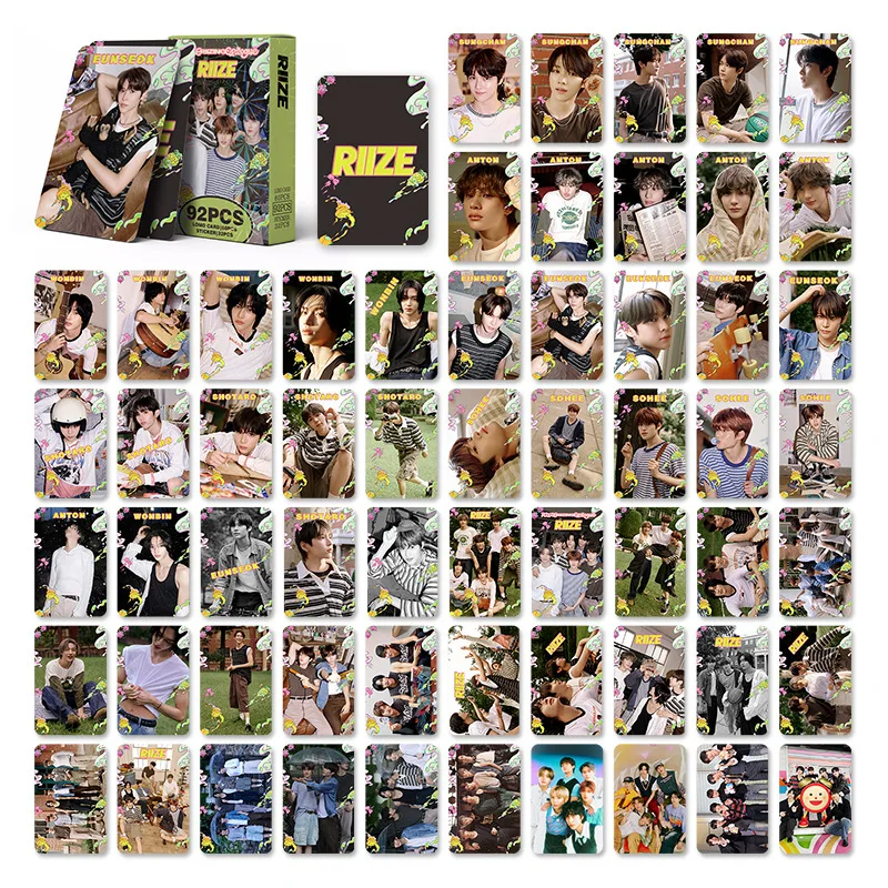 92pcs Kpop RIIZE LOMO Cards and Stickers SHOTARO EUNSEOK SUNGCHAN WONBIN SOHEE ANTON Photo Stickers and Cards Fans Collection