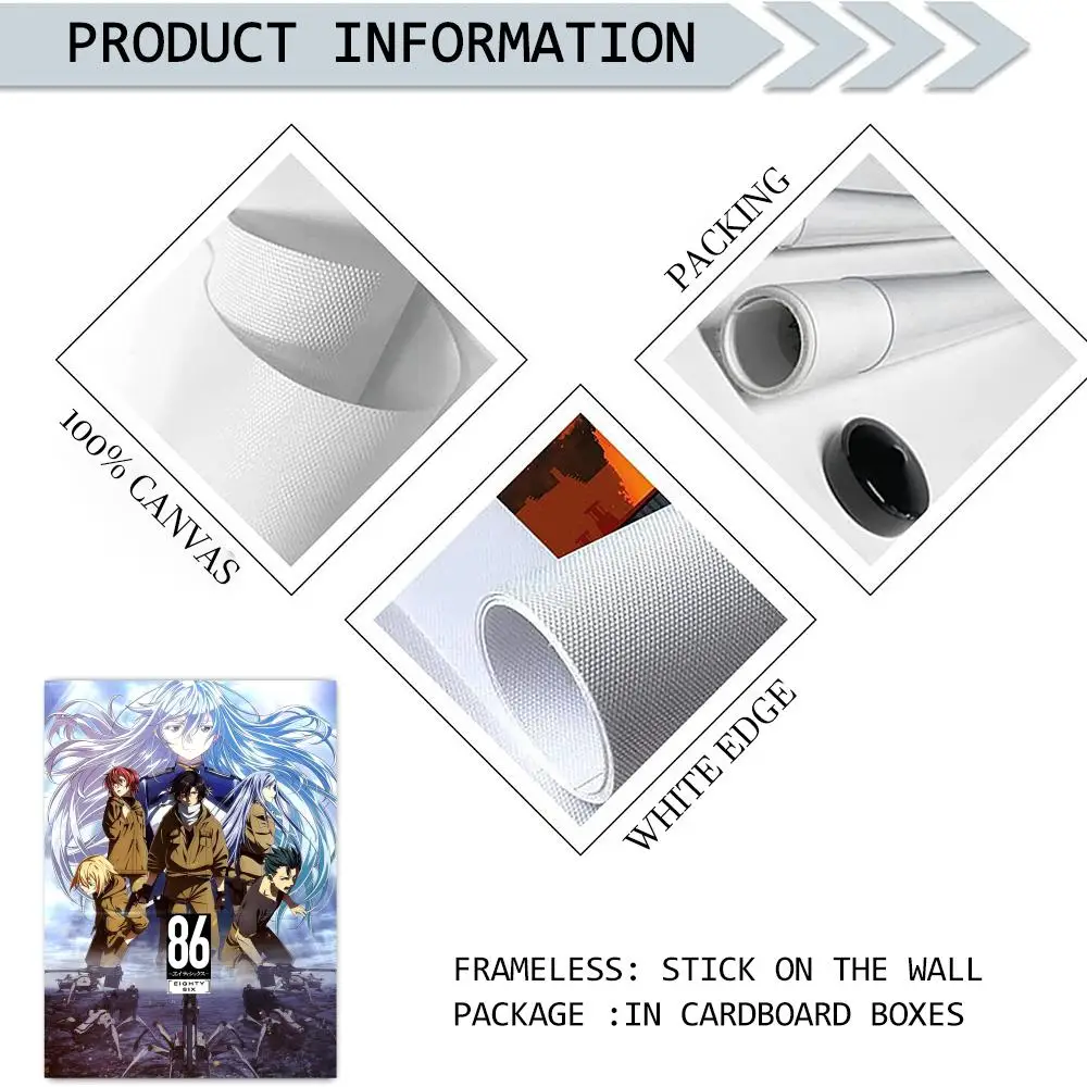 أنيمي 86 E_Eighty ستة اللوحة الخط الكتان قماش المشارك جدار يطبع لغرفة المعيشة غرفة نوم مكتب ديكور المنزل #6