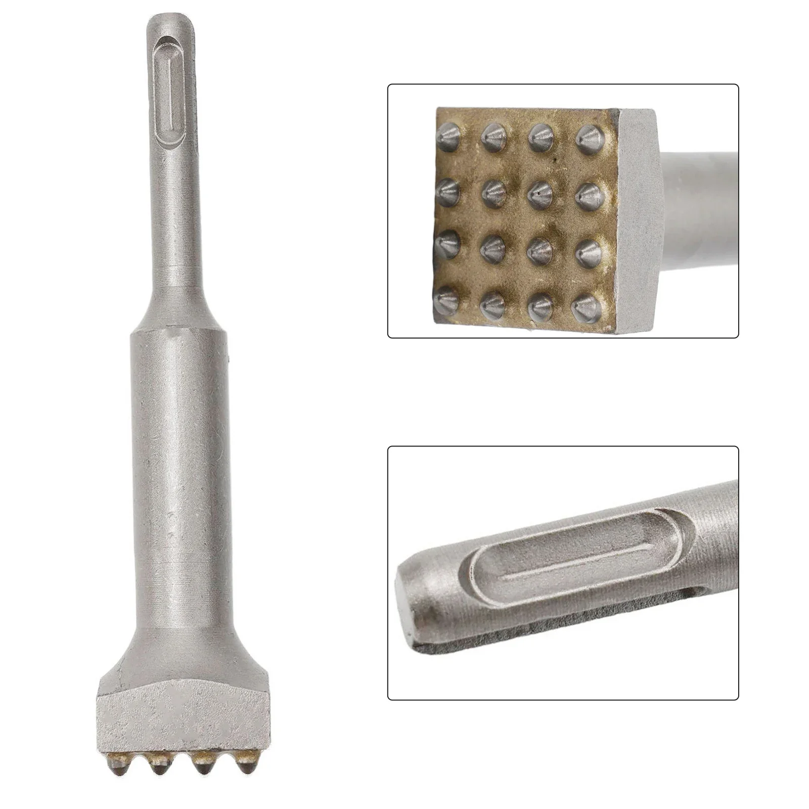 

16Teeth Round Shank Alloy Electric Hammer Chisel Drill Bit For Gouging The Surface Of Concrete Cement Wall Slab Viaduct