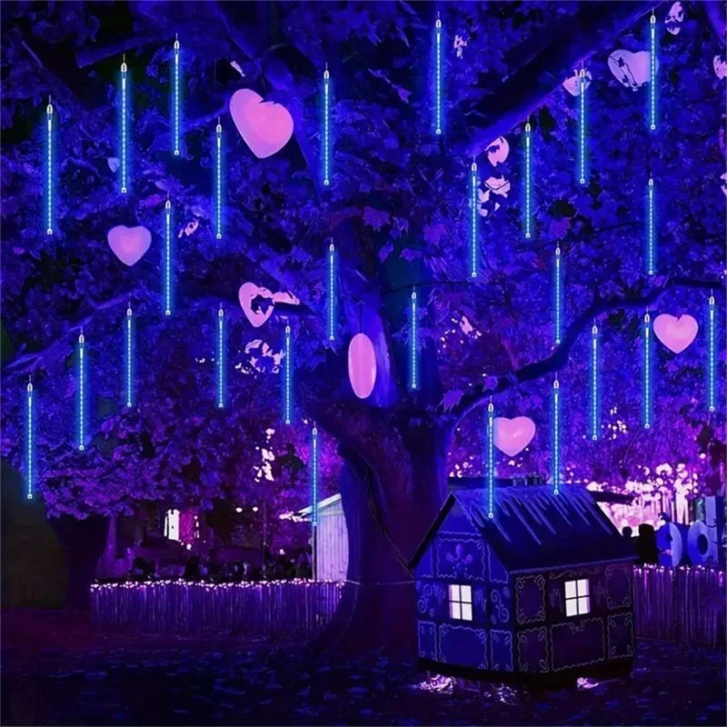 

1/2/3/4 Set Meteor Shower Led String Lights Garlands for Outdoor New Year Fairy Garden Lights Wedding Christmas Decoration 2024