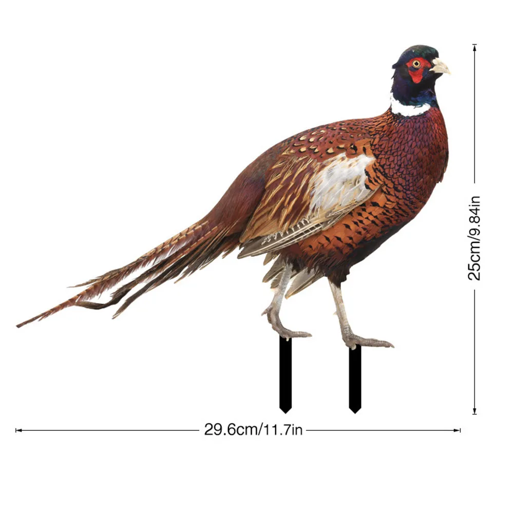 꿩 정원 장식, 꿩 말뚝 잔디 안뜰 조각상, 아크릴 말뚝, 야외 예술 그라운드 플러그 장식, 1 개, 2 개
