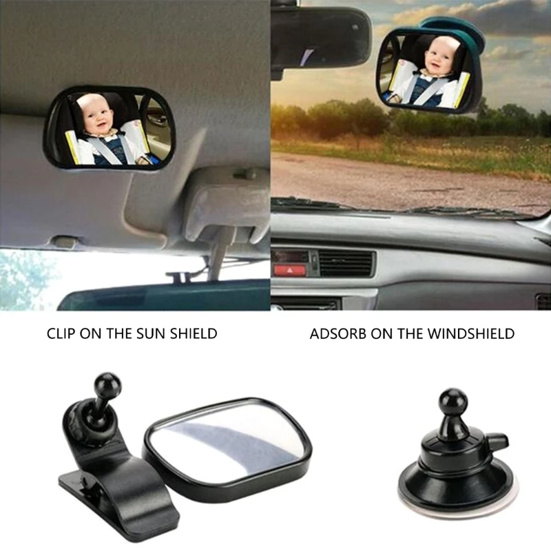 

Baby Vehicle Rear View Monitor Mirror Shatter Resistant ABS Plastic Wide Angles Lens For Rear Facing Car Safety A2UB