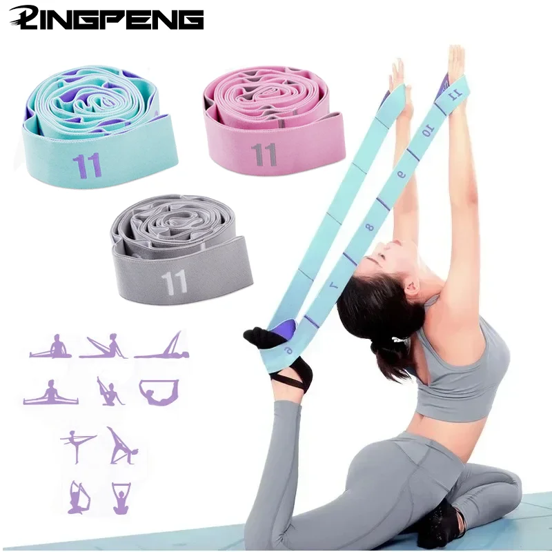 Mehrstufiges Yoga-Stretchband für lateinamerikanischen Tanz, Stretchband, korrekte Haltung, 11 Gitter, elastisches Band, digitales Band, Pose-Band – Detail 1