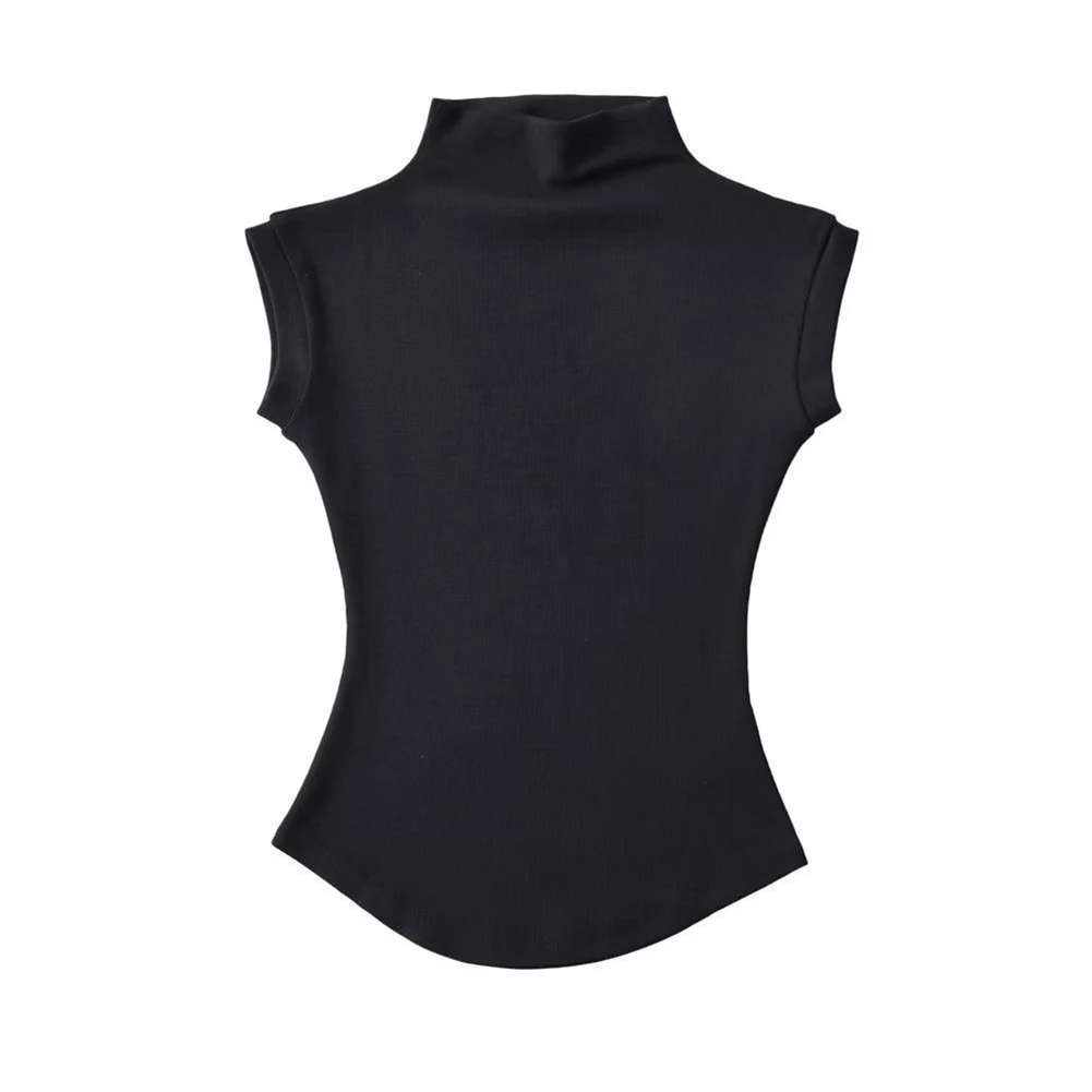 Women Ladies Pure Lust Half Turtleneck Short Sleeved T-shirt Sexy Slim Hot Girl Top Casual Solid Color