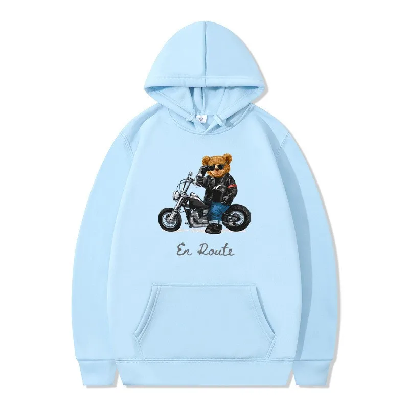 

2024 Fashion New Printed Casual Hoodie Loose Men's and Women's Hoodie Sweatshirt Sports Car Wealthy Bear Men's and Women's Wear