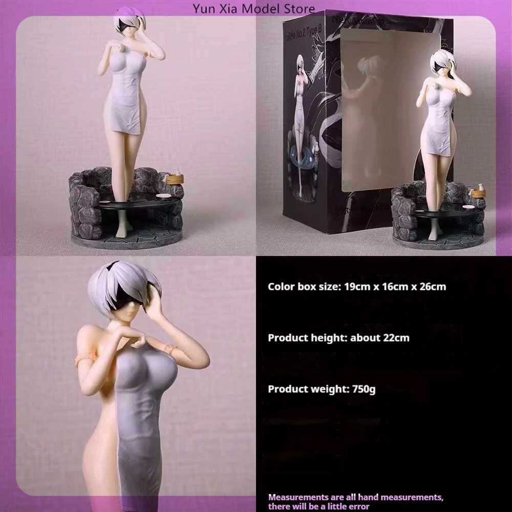 

22cm Nier Automata 2b Bath Scene Game Girl Figure Mechanical Lifeform Statue Collection Desktop Decoration Ornament Toys Gifts