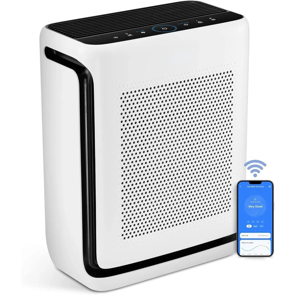 Air Purifiers for Home Large Room Up to 1800 Ft² in 1 Hr with Washable Filters, Air Quality Monitor, Smart WiFi, HEPA Sleep