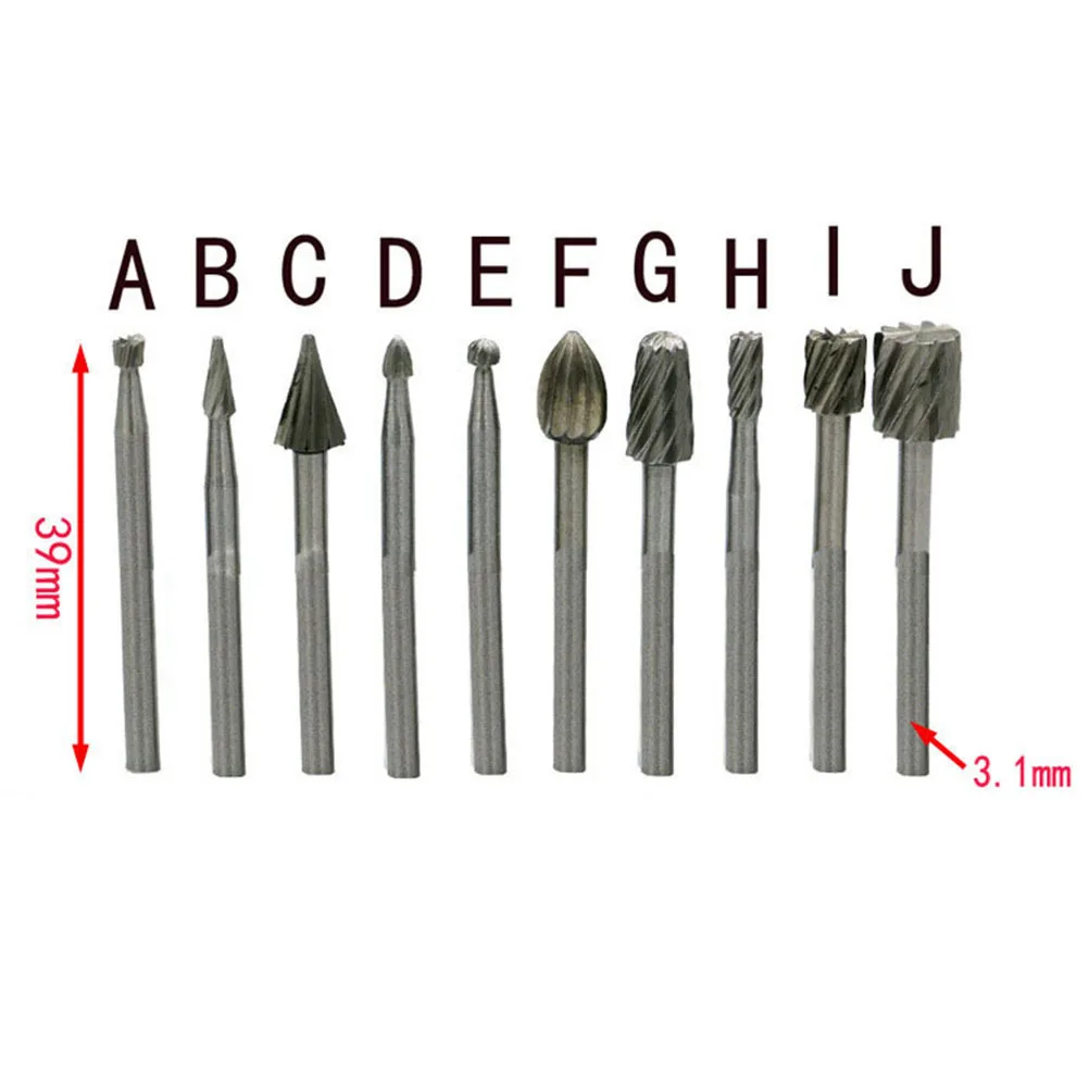 10 قطعة لقم لدغ النجارة الدوارة 2.5 ~ 3 مللي متر مقبض 39 مللي متر طول عالية السرعة الصلب نحت الأزيز للألمنيوم البلاستيك حجر معدني