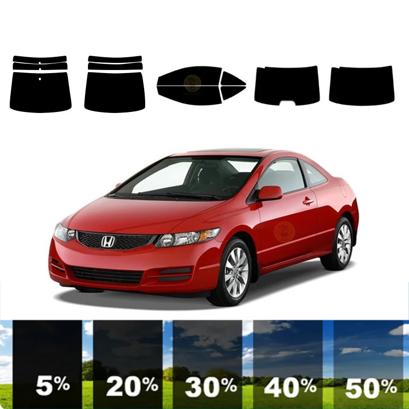 

precut Removable Window Tint Film For Car 100% UVR 5%-35%VLT Heat Insulation Carbon ﻿For HONDA CIVIC 2 DR COUPE 2006-2011