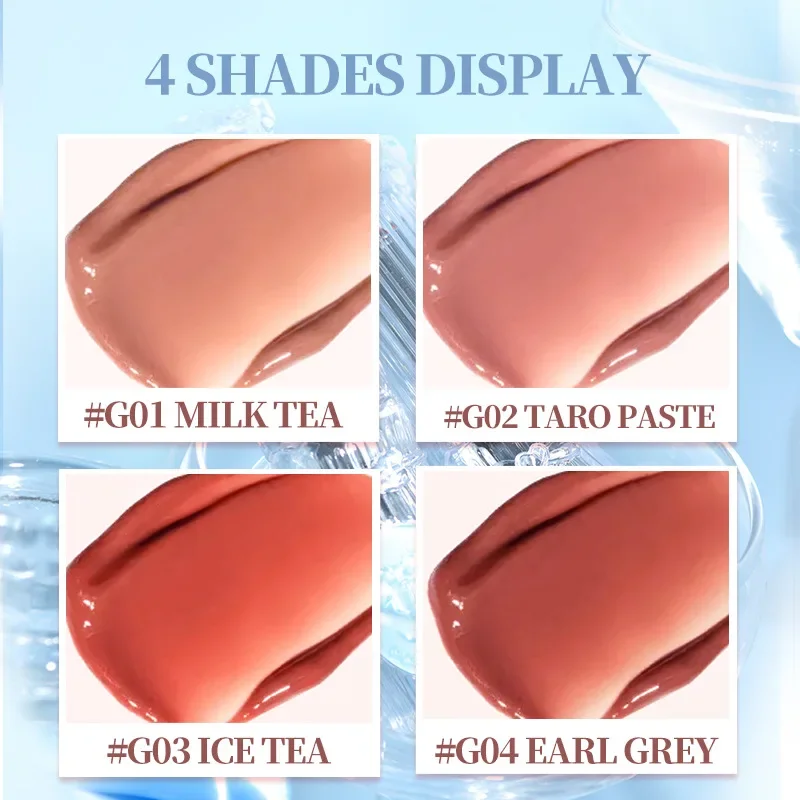 Gogotales Blue Sweet Pink Ballet Moisturizing Lipstick - Waterlight Mirror Finish Lip Glaze Resistant to Cup Sticking