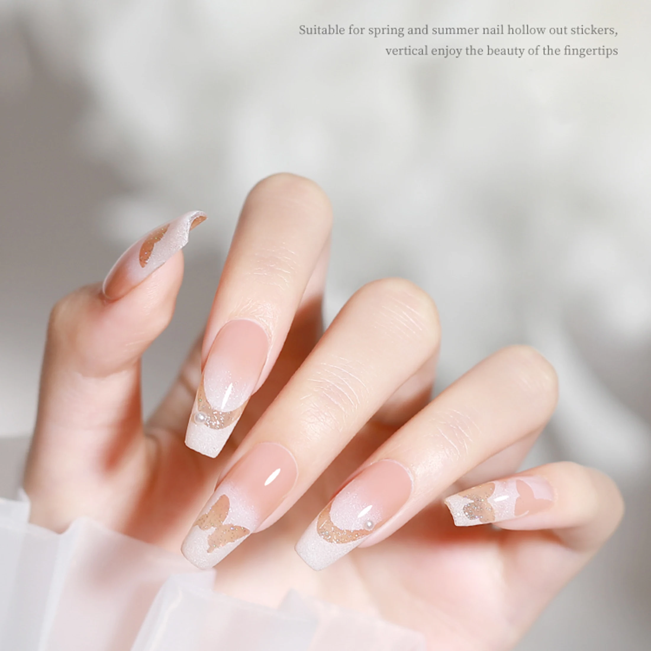 Hollow Out Nail Art Sticker Spray Painting Template Butterfly Love Heart Flower Nail Decal DIY Nail Decoration Press On Nails