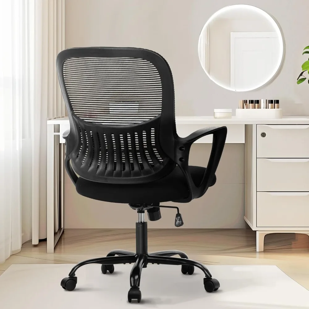 

Office Computer Desk Managerial Executive Chair, Ergonomic Mid-Back Mesh Rolling Work Swivel Chairs with Wheels, Comfortable