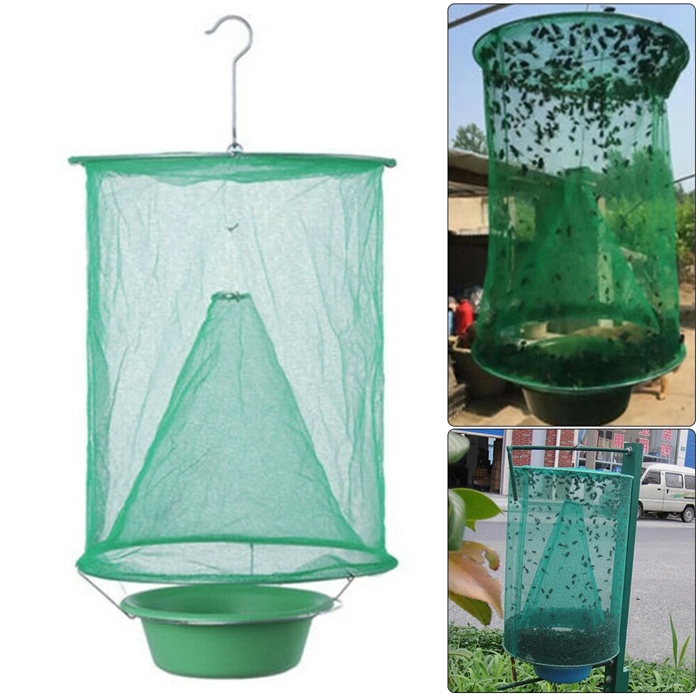 

Pest Control Reusable Hanging Fly Catcher, Fly Flies, Flytrap Zapper, Cage Net Trap, Garden, Factory Outdoor, 1Pc