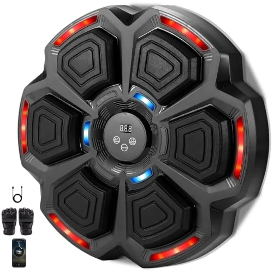 

Music Boxing Machine for Adults Wall Mounted Interactive Punching Target with Gloves Large Size Great Gift for Family Friends R