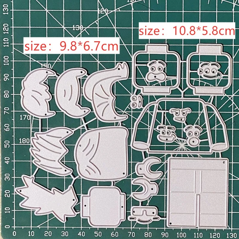 Robot Hair Clothing Boy Metal Cut Dies Stencils for Scrapbooking Stamp/Photo Album Decorative Embossing DIY Paper Cards