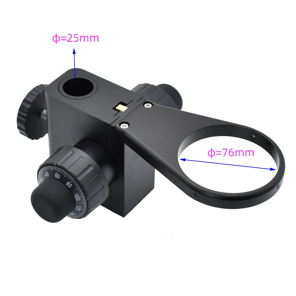 Industrial Microscope Camera Lens Stand Precision Coarse and Fine Adjustment Holder Lifting and Focusing Bracket 50mm 76mm