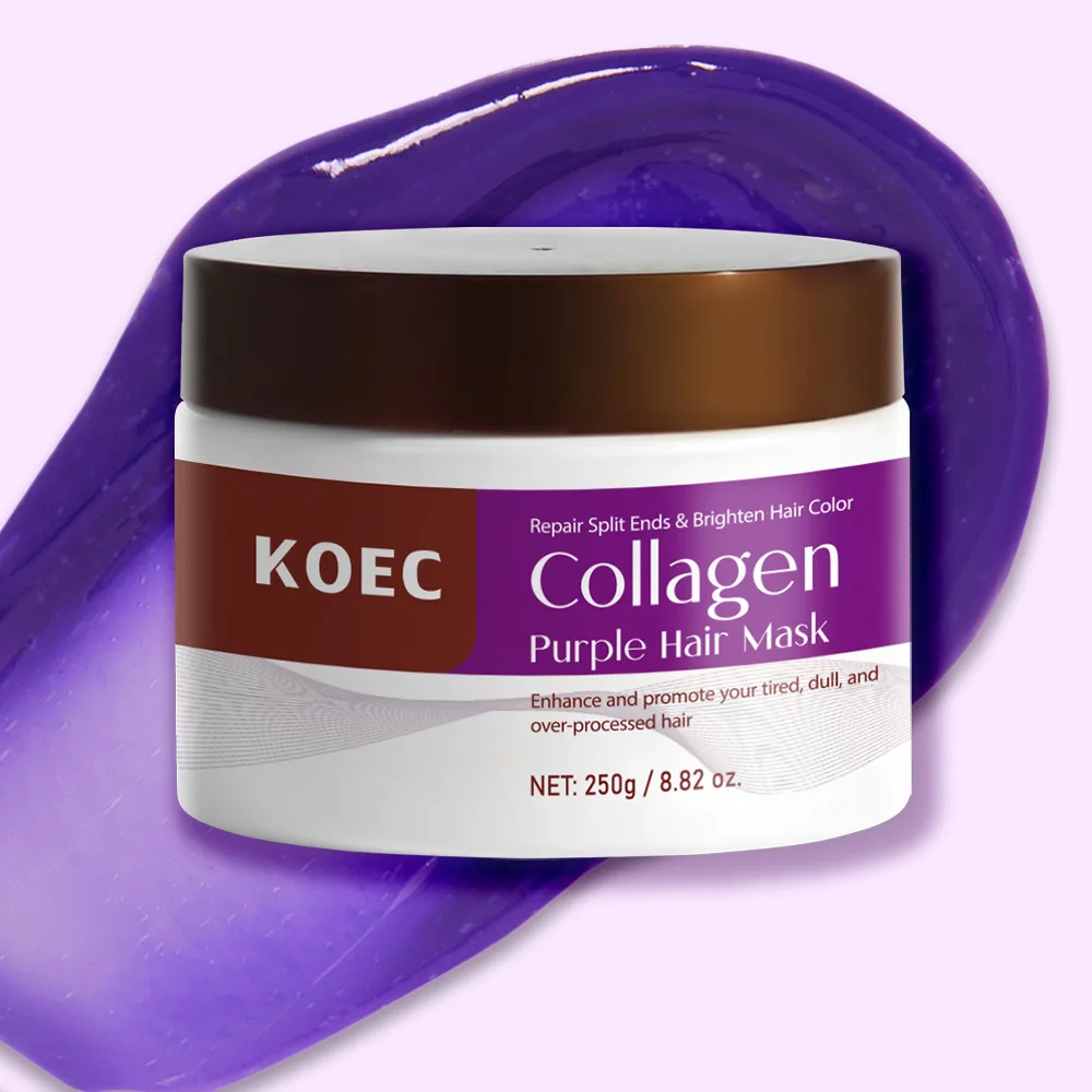250g KOEC Purple Hair Mask  Deep Moisturizing Treatment Nourishing Repair for Dry Frizzy Damaged Strands Neutralizes Brassy