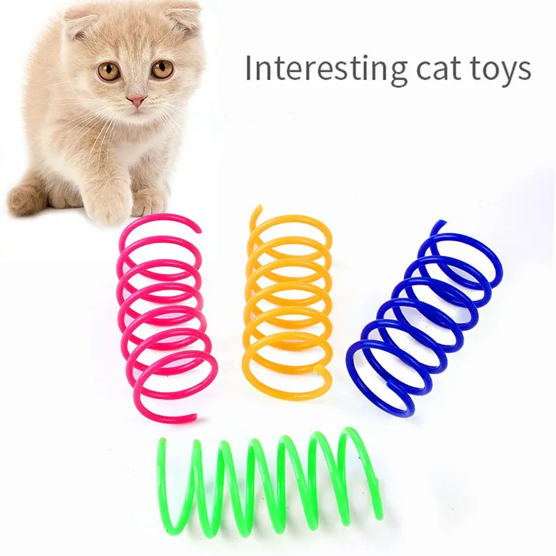 Kitten Cat Toys Wide Durable Heavy Gauge Cat Colorful Springs Cat Pet Toy Coil Spiral Springs 4/8/16/20pcs Kitten Good Supplies