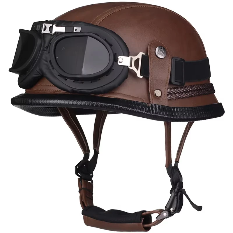 

Motorcycle Helmet Retro Retro Casco Para Men's Commuter Helmet Casco Motorcycle PU Helmet Racer Motorcycle Helmet Summer