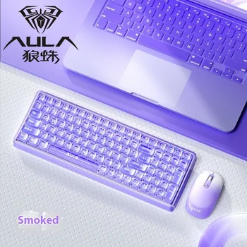 Aula Ac210 Xiaoqiao Wireless Transparent Touch Keyboard, Office Mouse, Computer, Laptop Keyboard And Mouse Poison Spider Keyboar