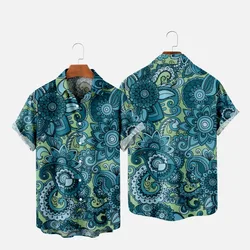 Men's Shirts Fashion Hawaiian 3d Printed Comfortable Casual One Button Short Sleeve Beach Oversized Clothes 1