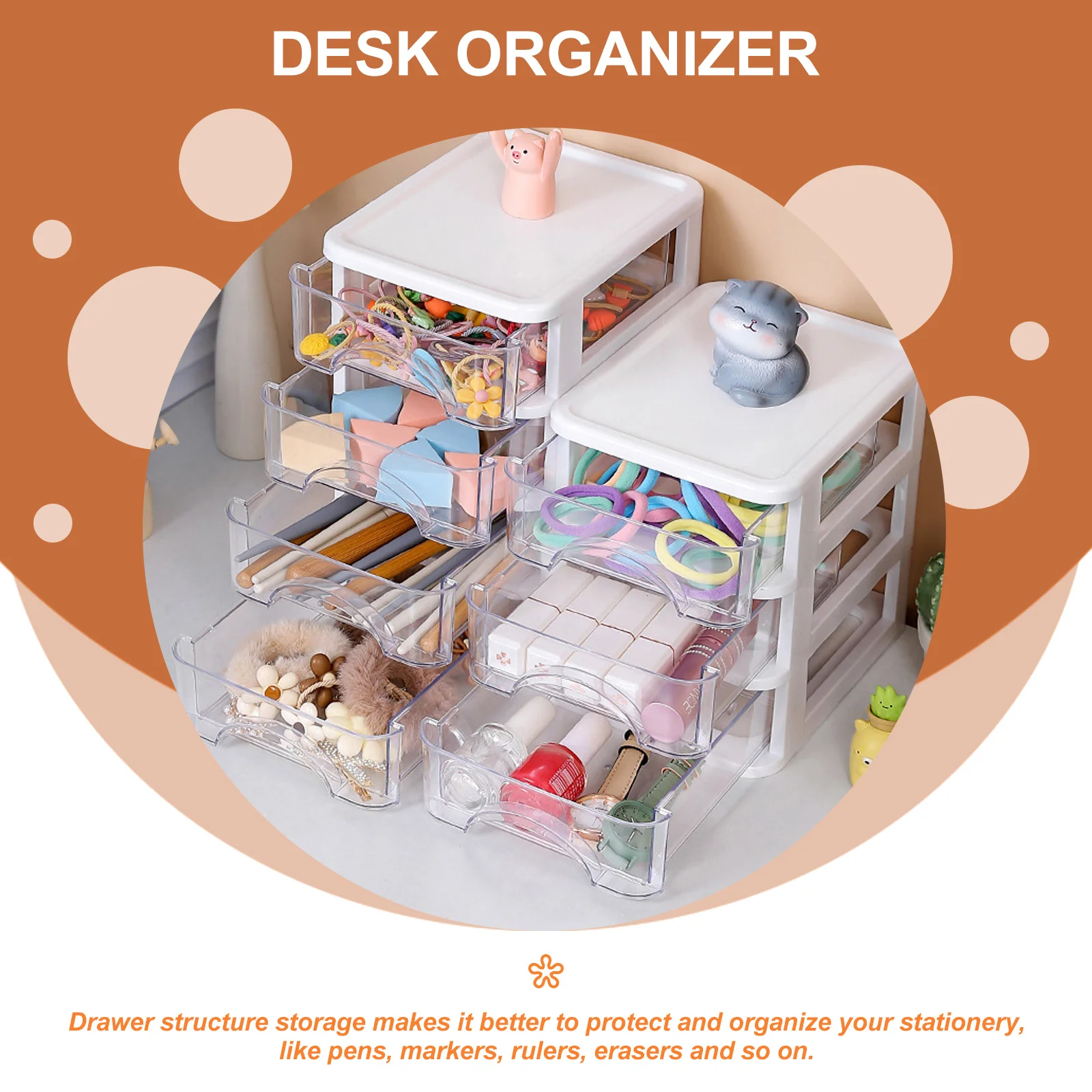 

Desktop Organizer Box Multi-Layer Plastic Drawer Stationery Storage Case For Office Desk Makeup Cosmetics Holder