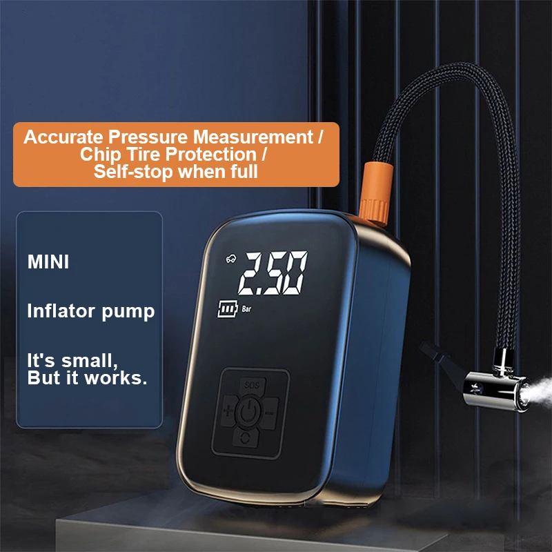 Car Convenient Emergency Digital Display Air Pump Wireless Intelligent Car home multi-function Inflatable Pump Portable Lighting