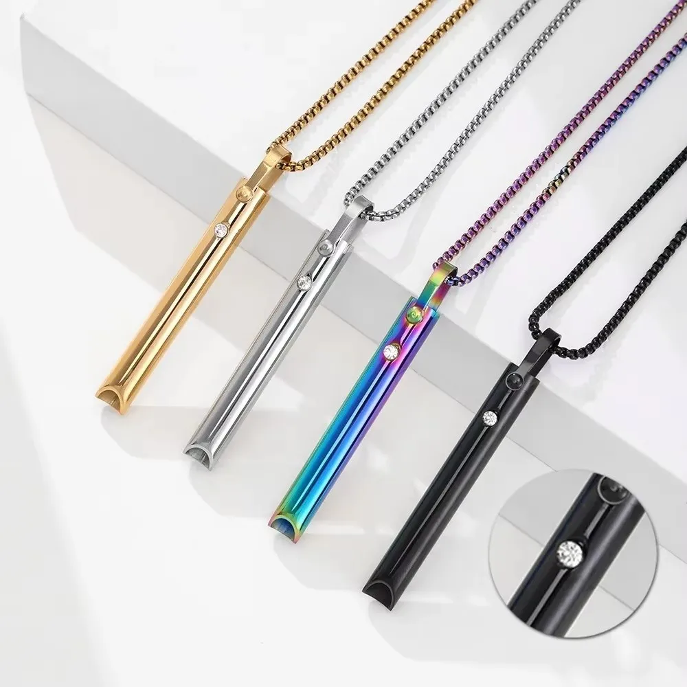 Ожерелье из нержавеющей стали для снятия стресса, естественное спокойное релаксация, подвеска для медитации, дыхания, облегчение тревоги