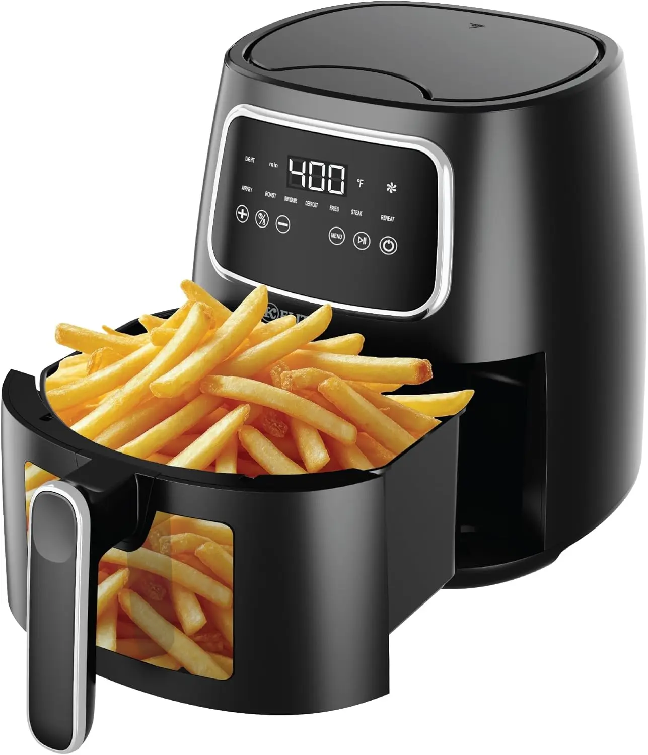 5.5 Qt Digital Air Fryer, Countertop Cooker with LED Touchscreen, Preset Programs for Air Frying, Roasting, Dehydrating, Defrost