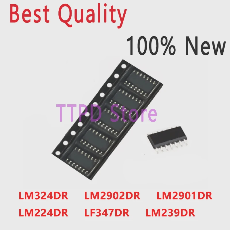 (10pcs) 100% New LF347DR LM224DR LM239DR LM2901DR LM2902DR LM324DR LF347 LM224 LM239 LM2901 LM2902 LM324 324 SOP14 SOP-14 SMD IC