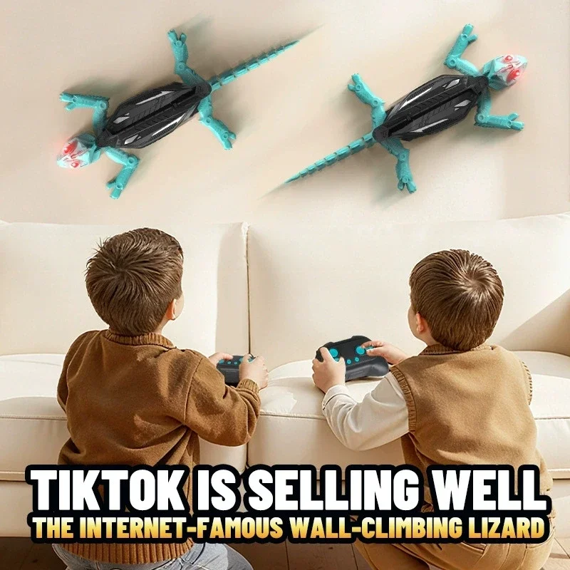 Magic Climber! RC Wall Climbing Lizard Robot Toy, Remote Control Gecko that Climbs Glass & Smooth Walls, Realistic Biomimetic