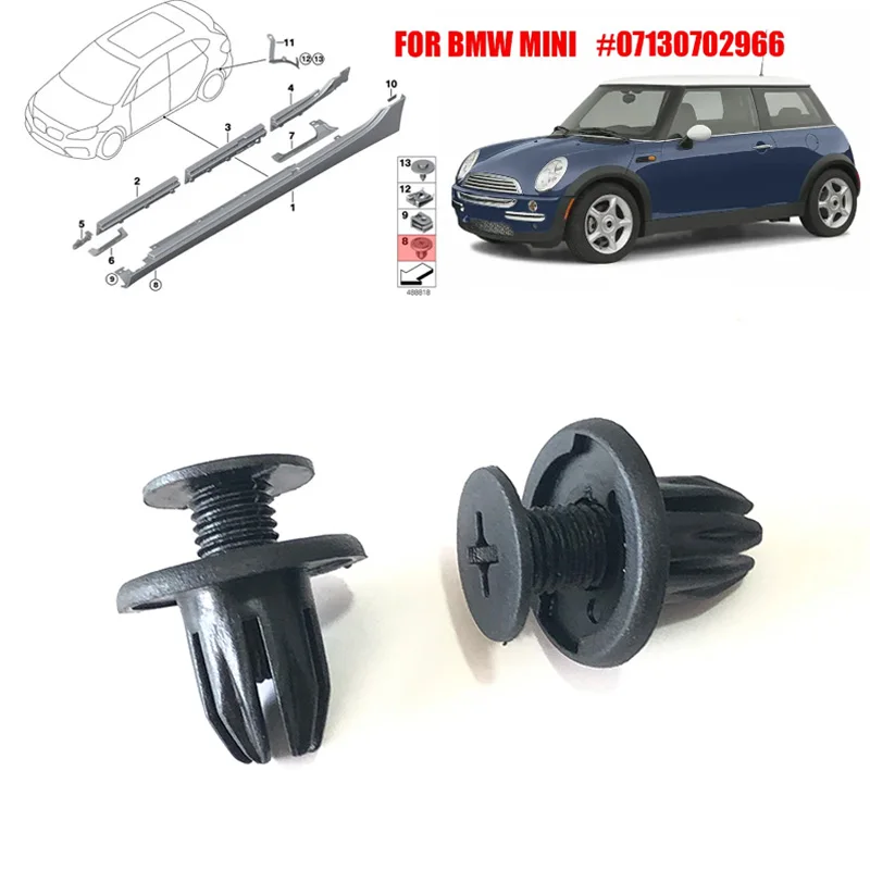 07130702966 Stoßstange Seitenschweller-Formabdeckung Zierverschluss Radlauffutter CLIP FÜR BMW MINI R50 R52 R53 R56 COOPER ONE