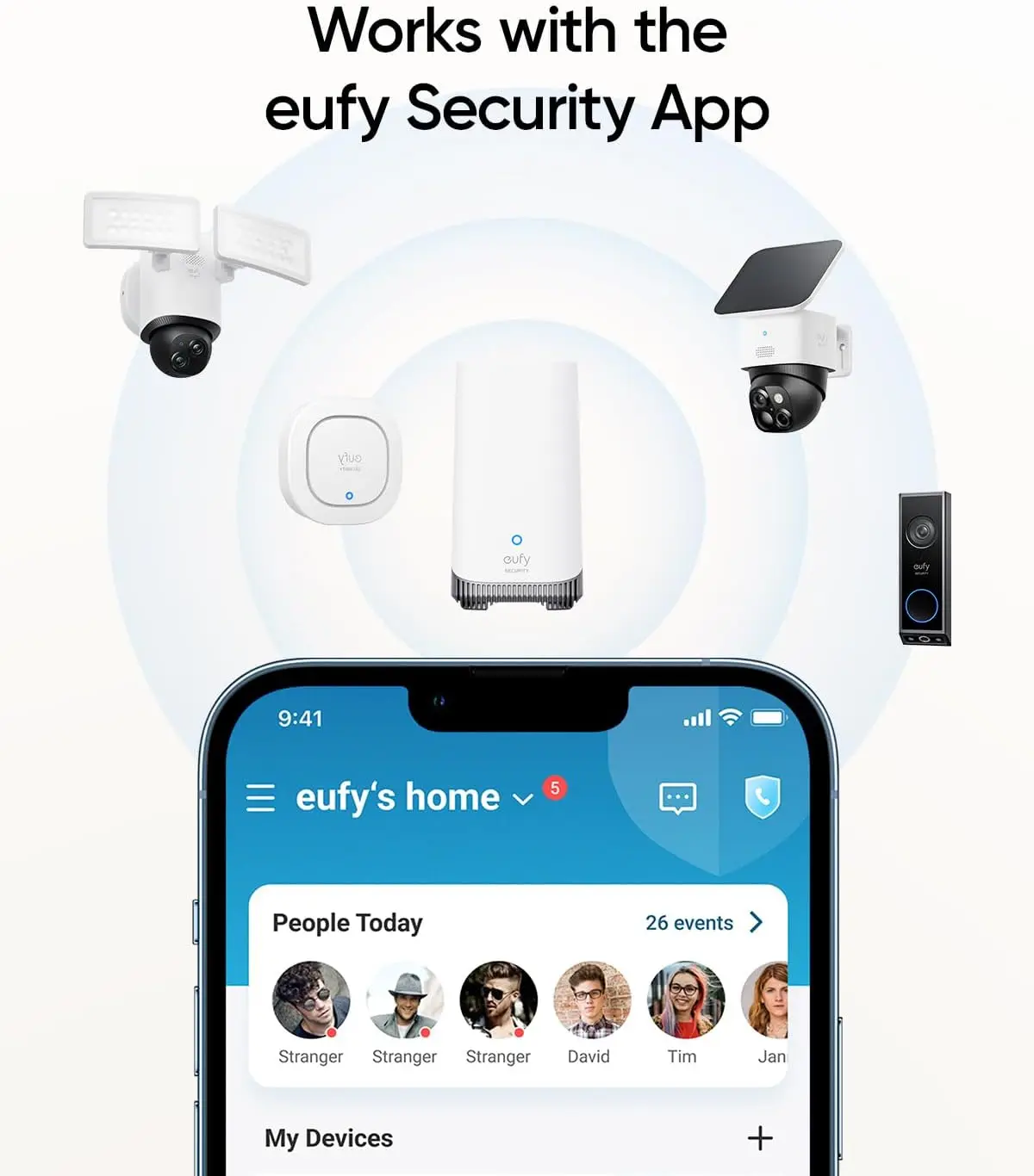 Sirena di sicurezza eufy 105 dB allarme Wireless IP65 avvisi remoti resistenti alle intemperie durata della batteria di 2 anni HomeBase richiesta