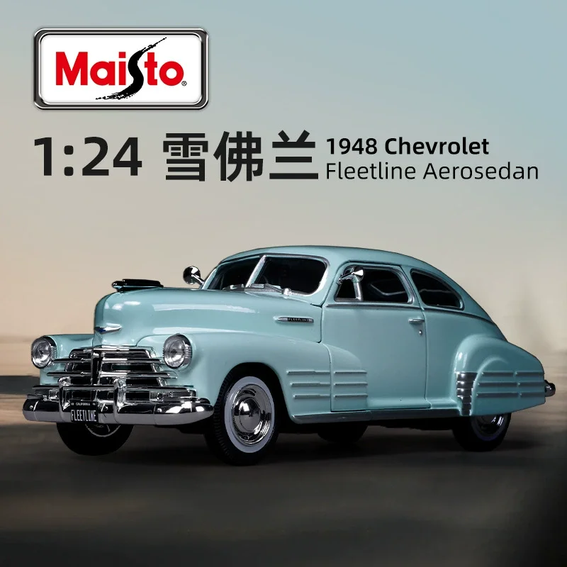 متوفر بمقياس 1:24 مقياس مايستو 1948 شيفروليه فليتلاين إيروسيدان نماذج مصبوبة ألعاب محاكاة مصغرة للسيارة لهواة الجمع