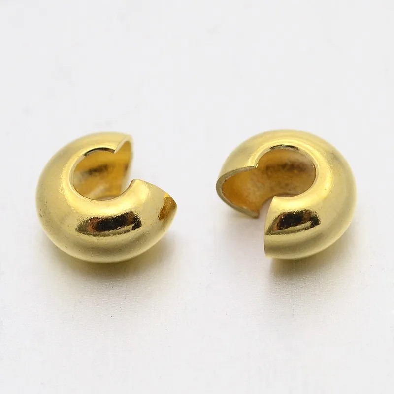 Iron Crimp Beads Covers Mixed Color 3mm Hole: 1.2~1.5mm