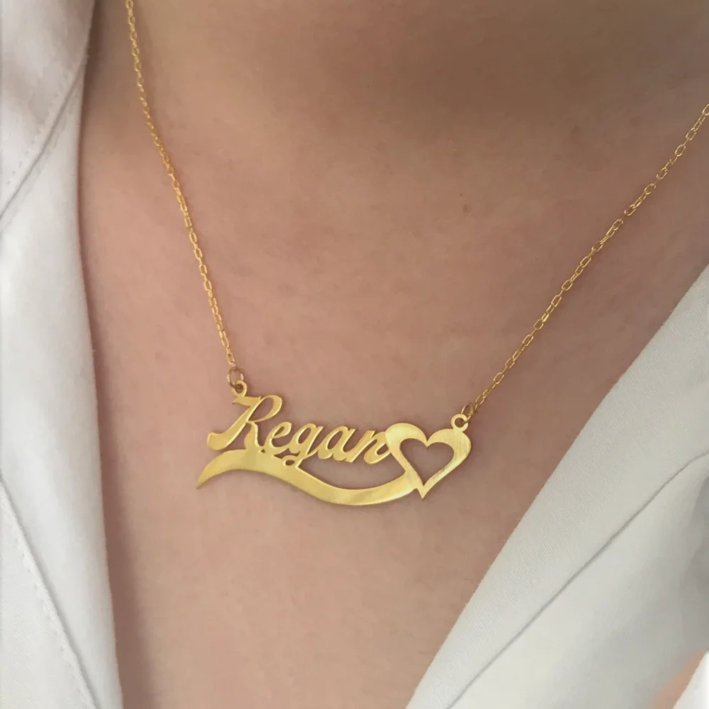 Atoztide اسم مخصص قلادة للنساء شخصية مجوهرات من صلب لا يصدأ رسالة القلب الرجال لوحة المختنق طوق سلسلة هدية