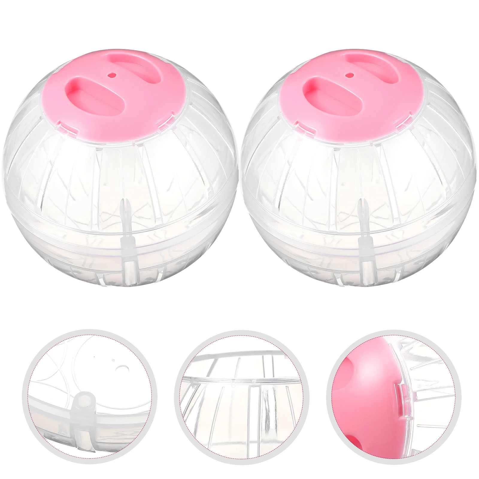 

2 Pcs Small Animals Hamster Sports Ball Fitness Toys Jogging Wheel Plastic Balls for