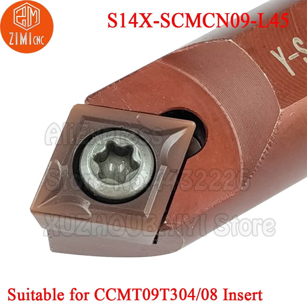 1p S14X-SCMCN09-L45 S14X SCMCN09-L45 S14X SCMCN09 L45 токарные инструменты Cutter Toolholder и CCMT09T304 CCMT09T308 карбидная вставка