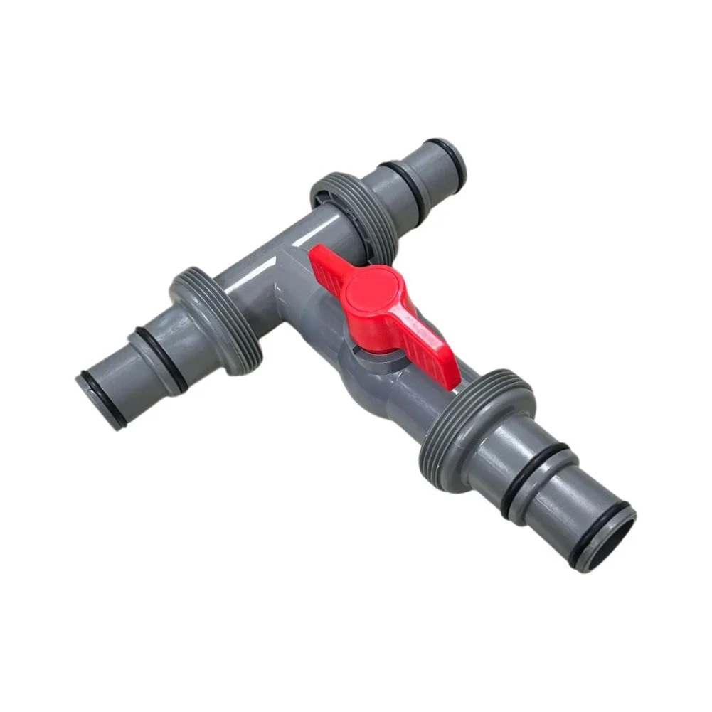 Leak Prevention Pool Connector Valve T-Shaped Pool Fitting 1.5 1.5 T-Joint Pool Hose No-Tool Installation Robust PP Material