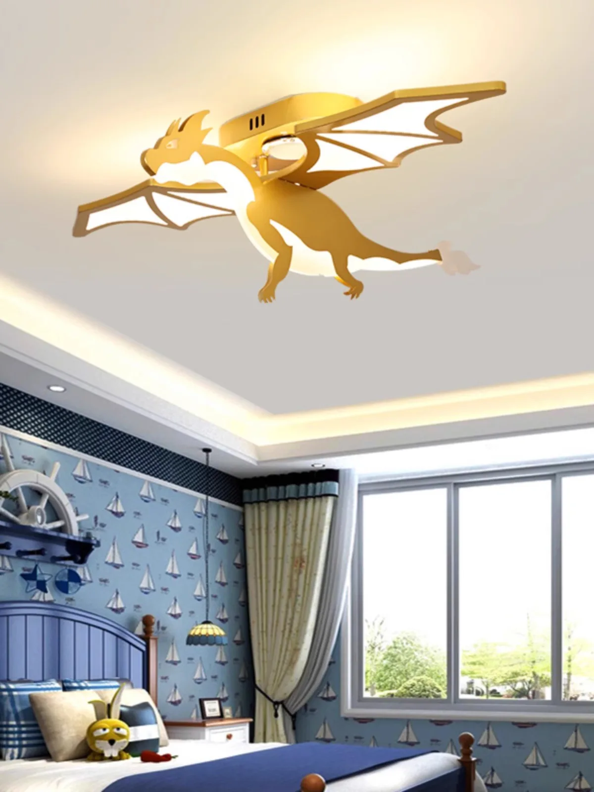 

Kids bedroom ceiling light boy led room lamps modern cartoon personality creative dinosaur eye protection