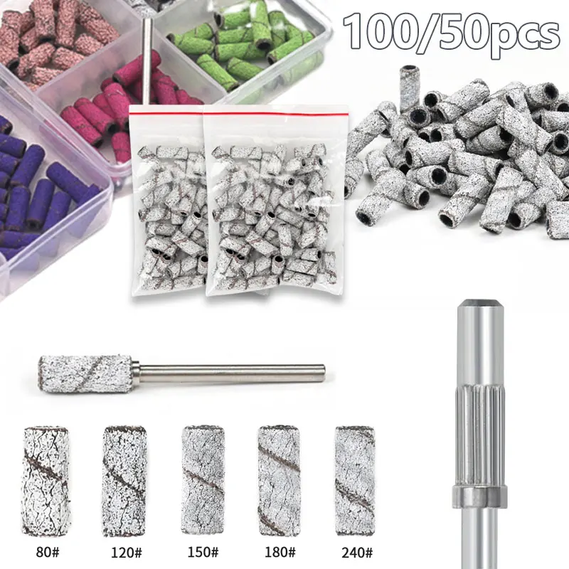 3.1mm Nagel Schuurbanden-80/120/180/240 Grit Mini Nail Boor Elektrische Nagelvijl accessoire Polijsten Nagels Accessoire Tool