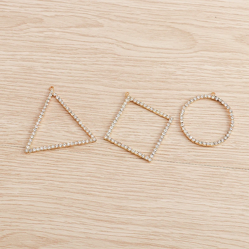 Tusember 5 Stück Kristall-Dreieck-Rund-Quadrat-Anhänger für Schmuckherstellung DIY Halskette Ohrringe Armband Handgemachtes Zubehör – Detail 5