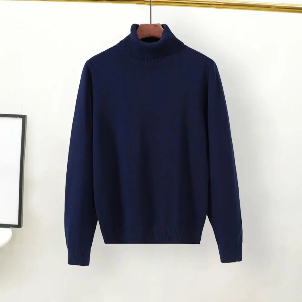 

High Collar Men Sweater High Neck Men's Pullover Sweater Solid Color Knitwear for Autumn Winter Turtleneck Long Sleeve Thermal