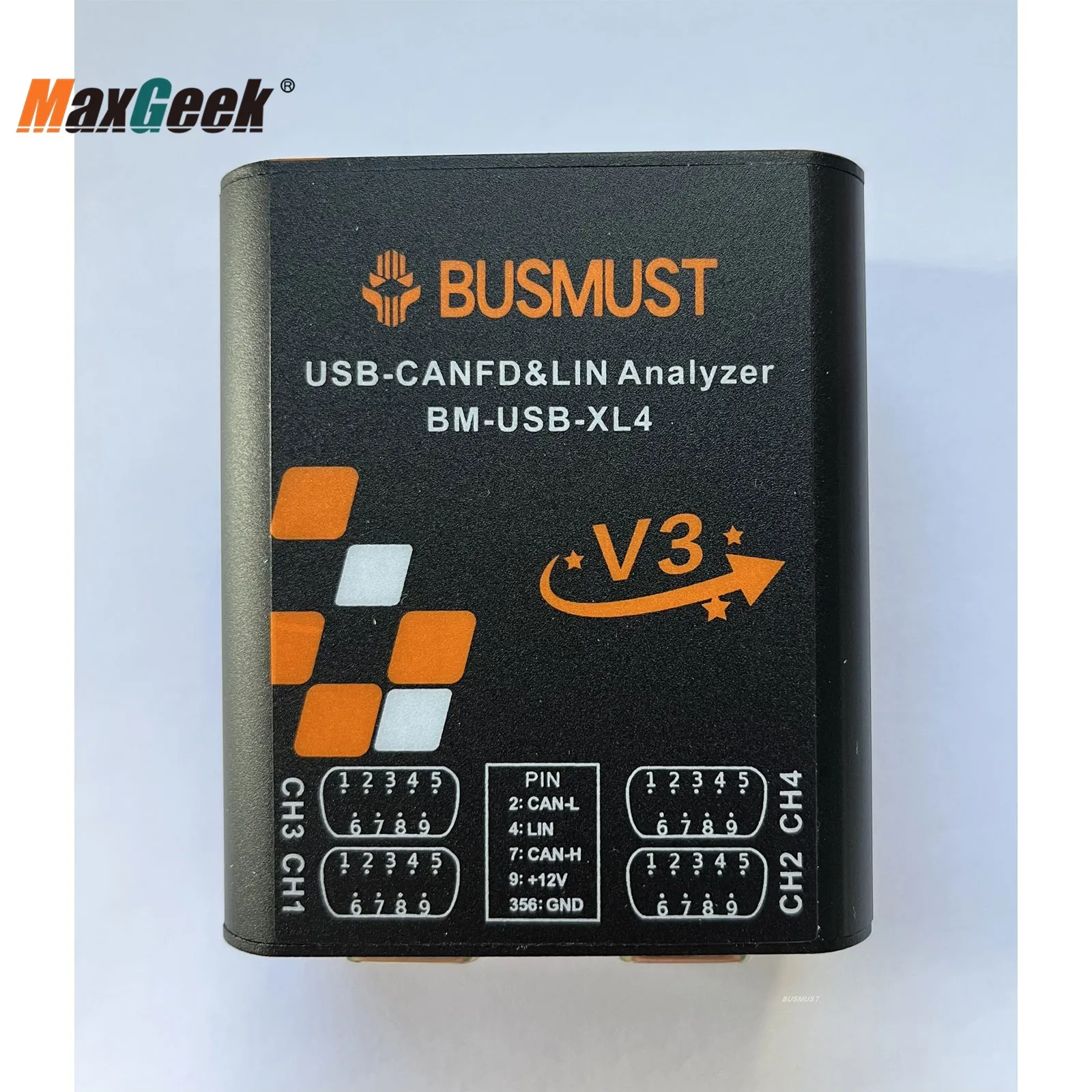 Maxgeek BM-USB-CANFD-X4 4-Channel Isolated 480Mbps High Speed USB-CANFD Analyzer Support CAN Classic2.0B & CANFD Protocols