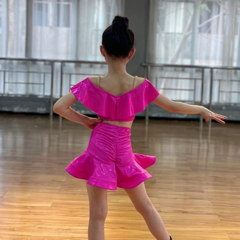 Fashion Child Professional Dancing Clothes For Girls Latin Dance Competition Costumes Kids Chacha Training Dresses SL10746