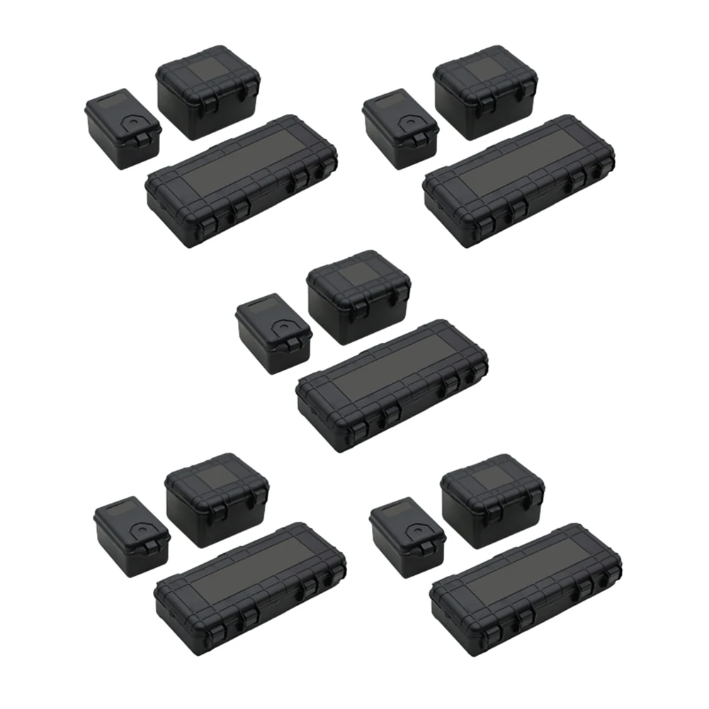 A04F-15Pcs Kunststoff Rc Auto Lagerung Box Dekoration Werkzeug Für Traxxas Trx4 Axial Scx10 90046 D90 1/10 Schwarz