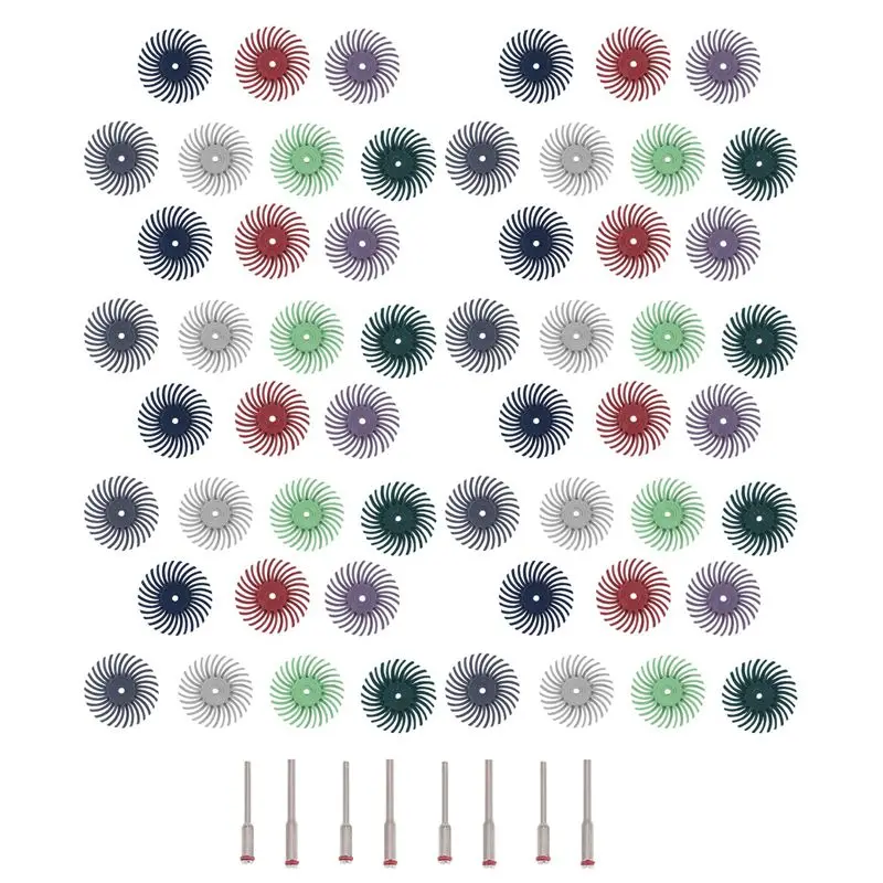 

ABHZ-64 шт. 1-дюймовый комплект дисков с радиальной щетиной, абразивная щетка, 3 и 2,35 мм, хвостовик, полировальное колесо для деталей, аксессуары для вращающихся инструментов