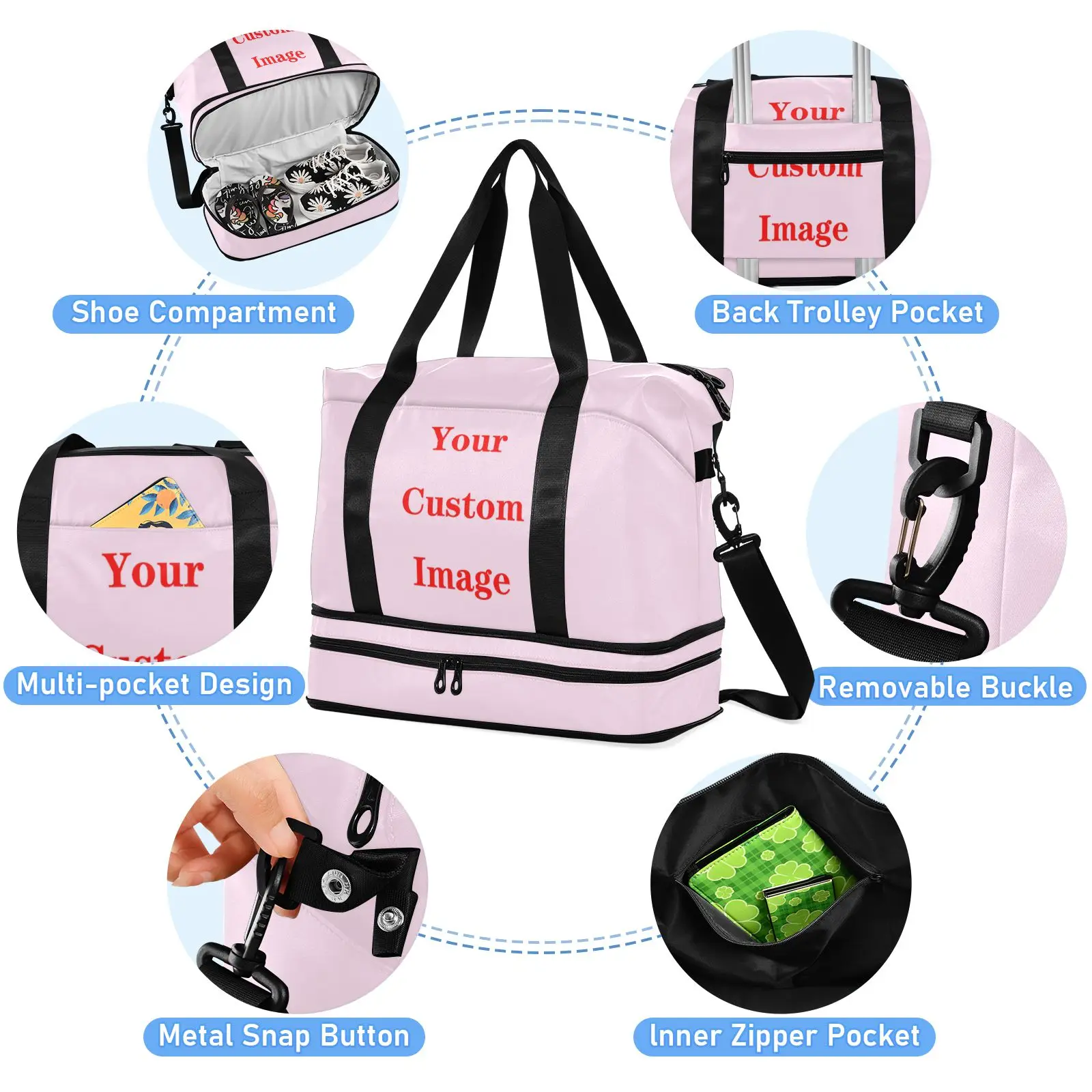 Bolsa deportiva de viaje plegable de gran capacidad para mujer, bolsas de almacenamiento de artículos personales, bolsa de lona de equipaje, bolsas